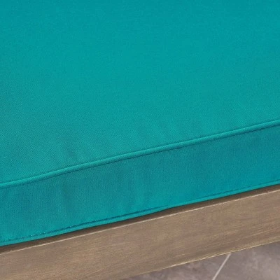 2pc Grenada Acacia Wood Patio Chat Set with Sunbrella Cushions Gray/Teal - Christopher Knight Home