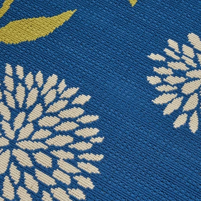 Viola Floral Outdoor Rug Blue/Green - Christopher Knight Home
