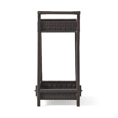 Savona Wicker Outdoor Serving Cart - Brown - Christopher Knight Home