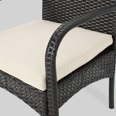 Chadney 9pc Wicker Dining Set - Brown/Cream - Christopher Knight Home