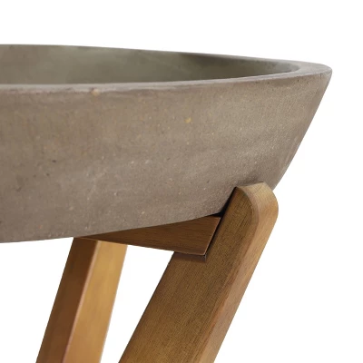 Yukon Patio Side Table - Teak/Light Gray - Christopher Knight Home