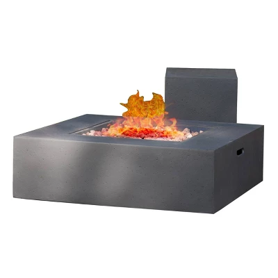 Aidan 40" Light Weight Concrete Gas Fire Pit Table With Tank Holder Square - Christopher Knight Home