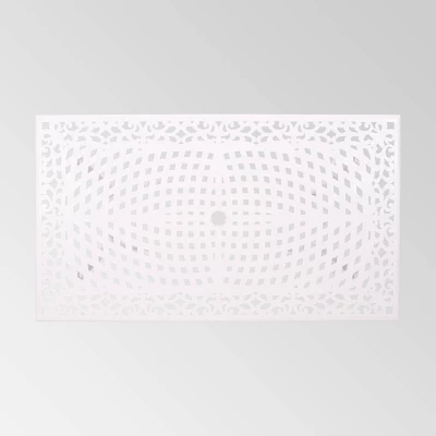 Phoenix Rectangle Aluminum Dining Table - White - Christopher Knight Home