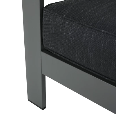 Cape Coral Set of 4 Aluminum Club Chair - Gray/Dark Gray - Christopher Knight Home