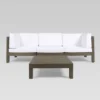 Brava 4pc Acacia Modular Sofa And Table Set - Gray/White - Christopher Knight Home