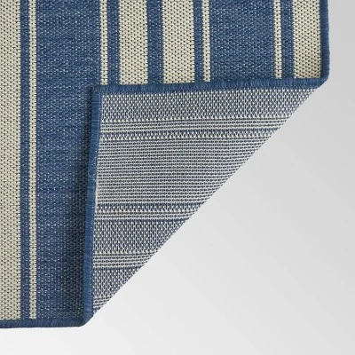 7'10" x 10' Nador Outdoor Rug Blue/Ivory - Christopher Knight Home