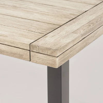 Jefferson 9pc Wood and Wicker Dining Set - Light Gray/Gray - Christopher Knight Home