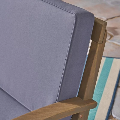 Peyton 2pc Acacia Wood Loveseat and Coffee Table Set - Gray/Dark Gray - Christopher Knight Home