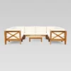 Brava 9pc Acacia Sectional Sofa Set - Teak/Beige - Christopher Knight Home
