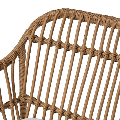 Lehrman 3pc Faux Wicker Chat Set - Light Brown/Beige - Christopher Knight Home