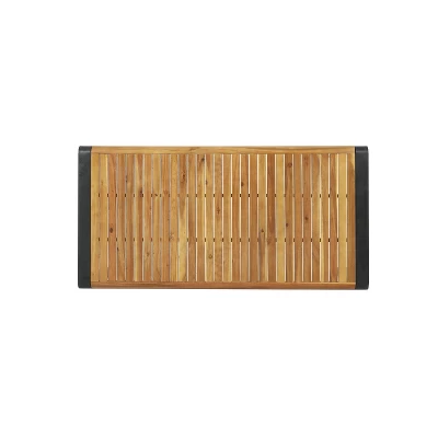 Holt Rectangular Outdoor Acacia Wood Dining Table Teak/Black - Christopher Knight Home