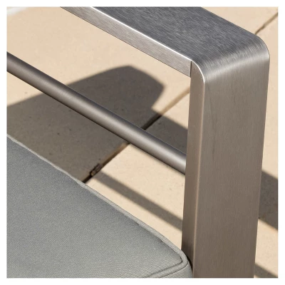 Cape Coral 5pc Aluminum Sofa Set with Cushions - Khaki - Christopher Knight Home