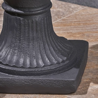 28" Wide Planter Adonis Lightweight Concrete Patio Urn Black - Christopher Knight Home