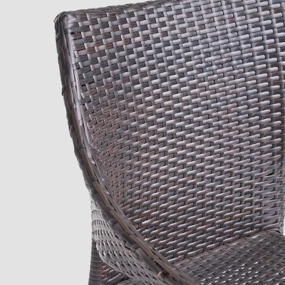 Espanola 9pc Wood and Wicker Dining Set Dark Brown/Multibrown - Christopher Knight Home