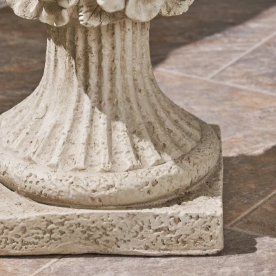 20" Wide Planter Calliope Lightweight Concrete Patio Urn White - Christopher Knight Home