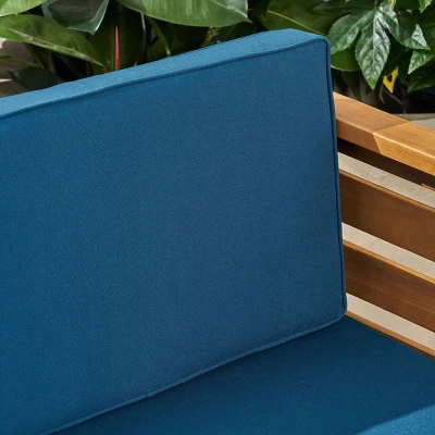 Cambridge 5pc Acacia Wood Sofa Set Teak/Dark Teal- Christopher Knight Home