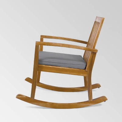 Montrose Acacia Wood Patio Rocking Chair Teak - Christopher Knight Home