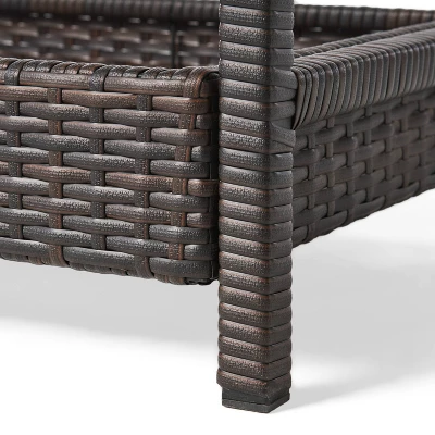 Savona Wicker Outdoor Serving Cart - Brown - Christopher Knight Home