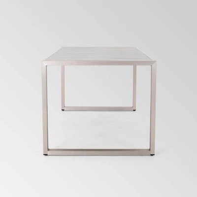 Navan Rectangle Aluminum 70" Dining Table Silver - Christopher Knight Home