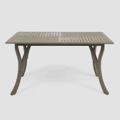 Hermosa Rectangular Acacia Wood Dining Table - Gray - Christopher Knight Home
