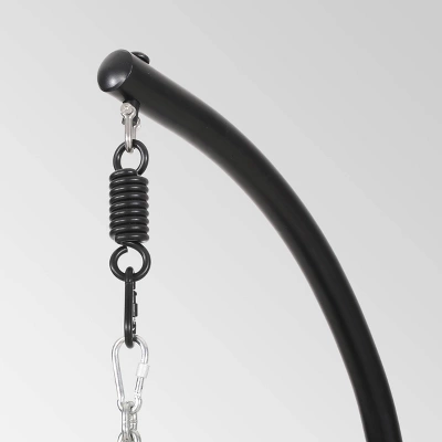 Crumpton Outdoor Wicker Hanging Chair with Stand - Gray/Dark Gray - Christopher Knight Home