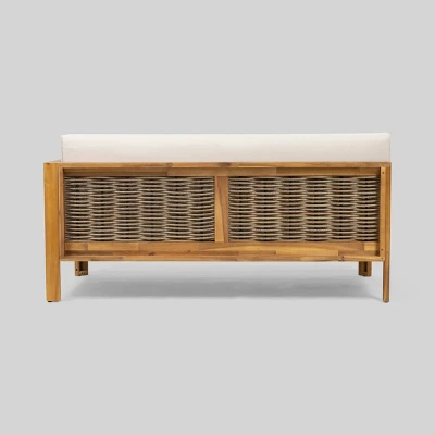 Linwood 3pc Wood and Wicker Sectional Sofa Set - Christopher Knight Home