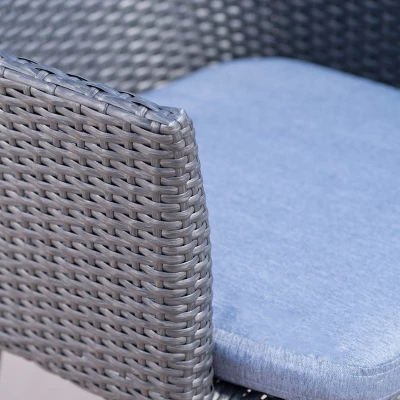 Iona 3pc Wicker Chat Set - Gray/Mixed Black - Christopher Knight Home