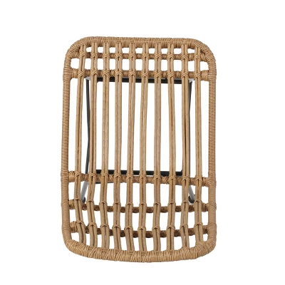 Sawtelle 7pc Outdoor 6 Seater Wicker Dining Set - Teak/Light Brown - Christopher Knight Home