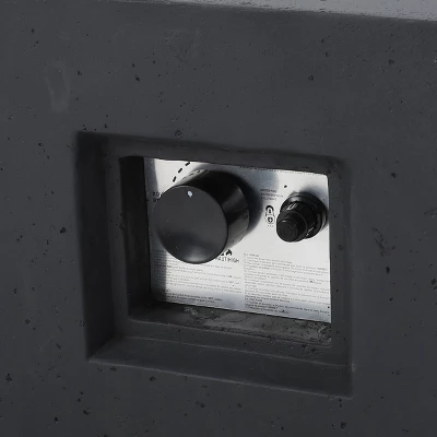 Aidan 40" Light Weight Concrete Gas Fire Pit Table With Tank Holder Square - Christopher Knight Home