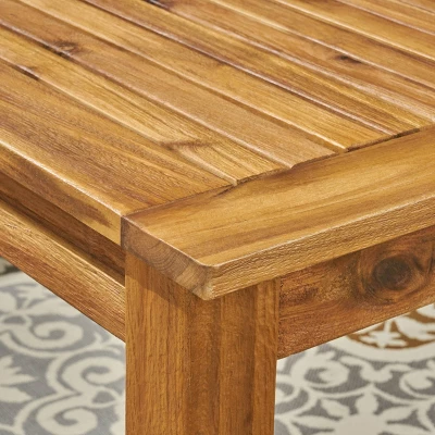 Hayes 7pc Wood & Wicker Expandable Dining Set - Natural/Brown - Christopher Knight Home