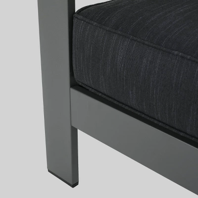 Cape Coral 5pc Aluminum Sofa Set with Cushions - Dark Gray - Christopher Knight Home