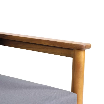 Magnolia 2pc Patio Acacia Wood Club Chairs - Teak/Dark Gray - Christopher Knight Home