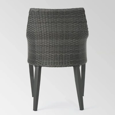 Hillhurst 4pk Wicker Dining Chairs Gray - Christopher Knight Home