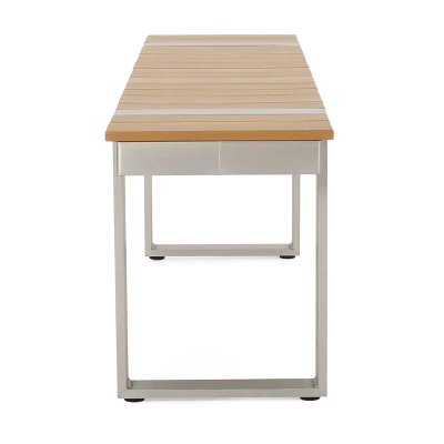 Otero 6pc Outdoor Aluminum Dining Set - Natural/Gray/Silver - Christopher Knight Home