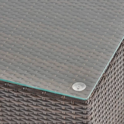 10pc Santa Rosa Wicker Patio Seating Sectional Set with Sunbrella Cushions Brown - Christopher Knight Home