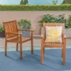 Wilson 2pk Acacia Wood Patio Dining Chair - Teak - Christopher Knight Home