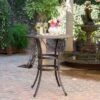 Alfresco Round Cast Aluminum Patio Bar Table - Bronze - Christopher Knight Home