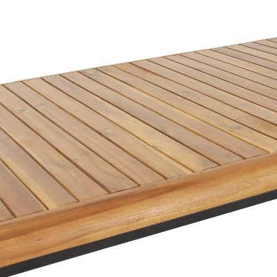 Holt Rectangular Outdoor Acacia Wood Dining Table Teak/Black - Christopher Knight Home