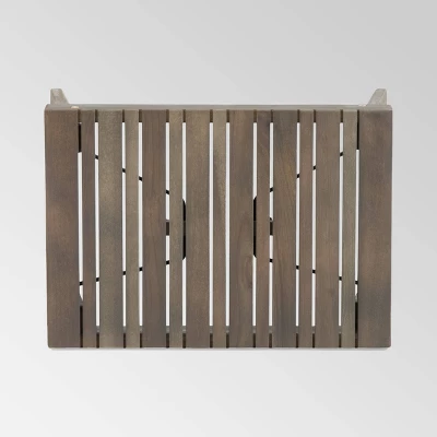 Kyoto Acacia Wood Folding Side Table - Gray - Christopher Knight Home