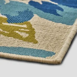 Wildwood Floral Outdoor Rug Ivory/Blue - Christopher Knight Home