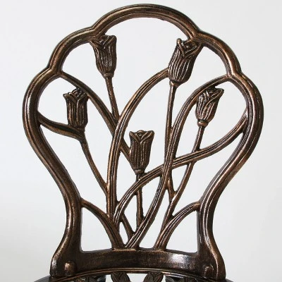 Nassau 3pc Cast Aluminum Patio Bistro Set - Brown - Christopher Knight Home