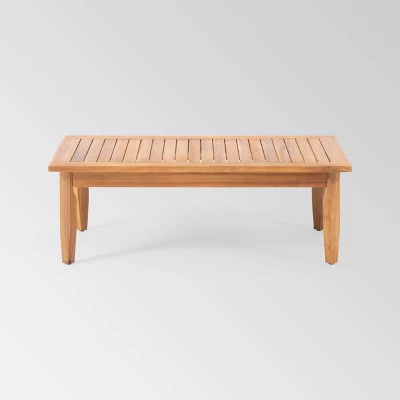 Aston 4pc Acacia Wood Mid-Century Modern Chat Set - Teak/Cream - Christopher Knight Home