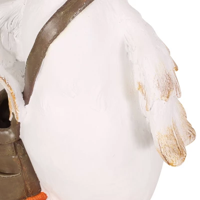 Christopher Knight Home 16" Wide Farnum Concrete Outdoor Novelty Goose Planter White/Brown