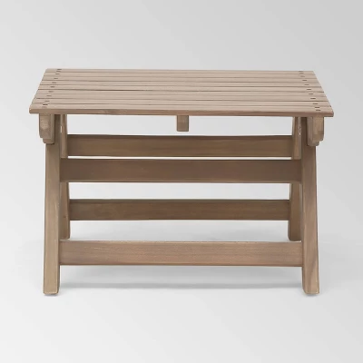 Sedona Acacia Wood Patio Side Table Gray - Christopher Knight Home