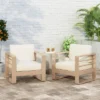 Maya Bay 2pc Patio Aluminum Club Chairs - Gold/White - Christopher Knight Home