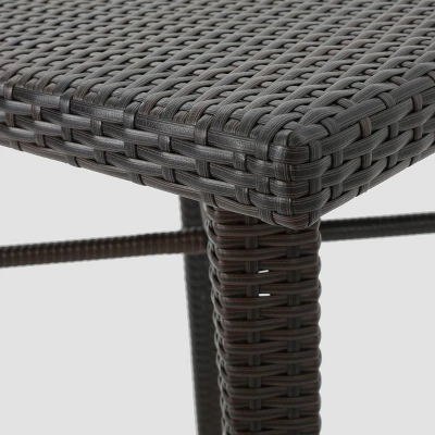 Dominica Square Wicker Bar Table - Brown - Christopher Knight Home