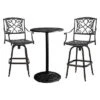Santa Maria 3-piece Cast Aluminum Patio Bistro Bar Set - Copper - Christopher Knight Home