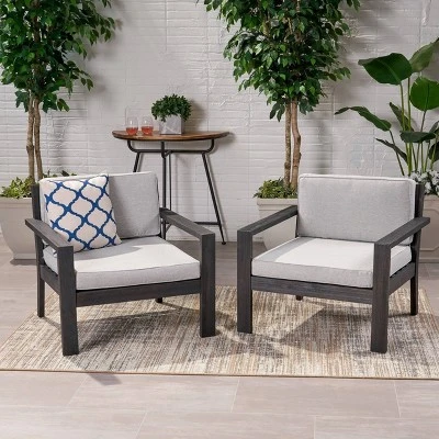 Santa Ana 2pk Acacia Wood Club Chairs - Christopher Knight Home