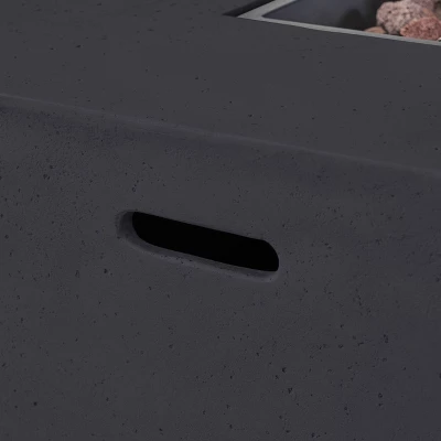 Cape Coral 3pc Aluminum and Rectangular MGO Fire Table Set - Gray - Christopher Knight Home