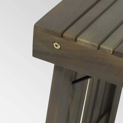 Kyoto Acacia Wood Folding Side Table - Gray - Christopher Knight Home